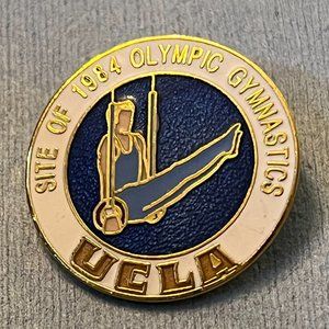 Gymnastics Olympic Brooch Pin ~ 1984 Los Angeles ~ UCLA ~ Cloisonné